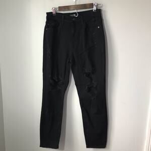 Judy Blue boyfriend fit 7/28 black style 8216 denim jeans distressed goth grunge